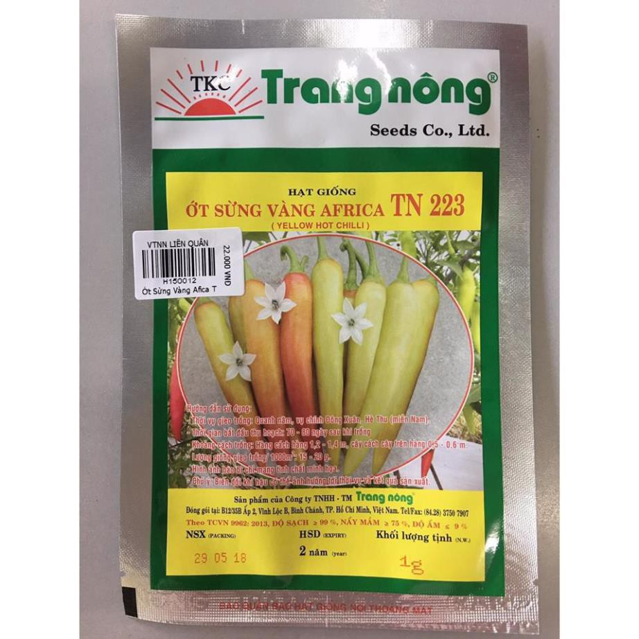 Hạt Giống Ớt Sừng Vàng Africa TN 223 ( Trang Nông )