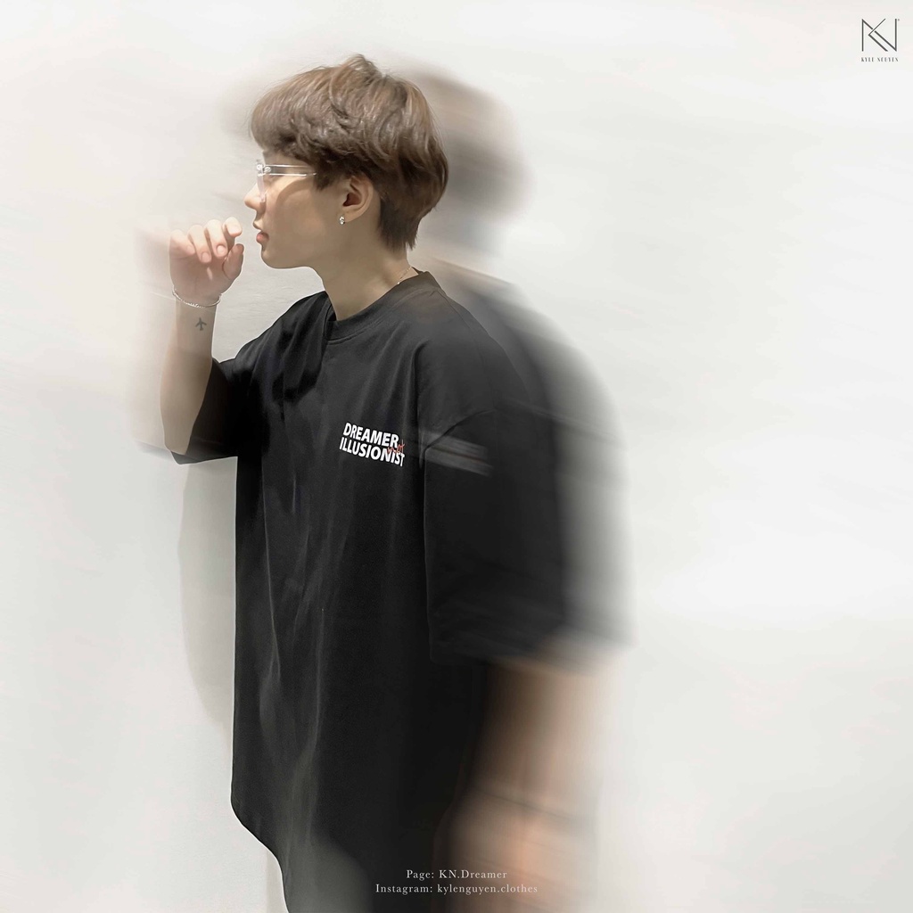 ÁO THUN COTTON OVERSIZE_ĐEN_SIGNATURE TEE