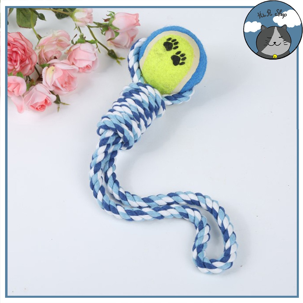 [Đồ Chơi] Dây Thừng Bóng Tenis Cho Chó Dài 34 Cm Nặng 145g Dành Cho Thú Cưng Chất Lượng Cao Cấp An Toàn