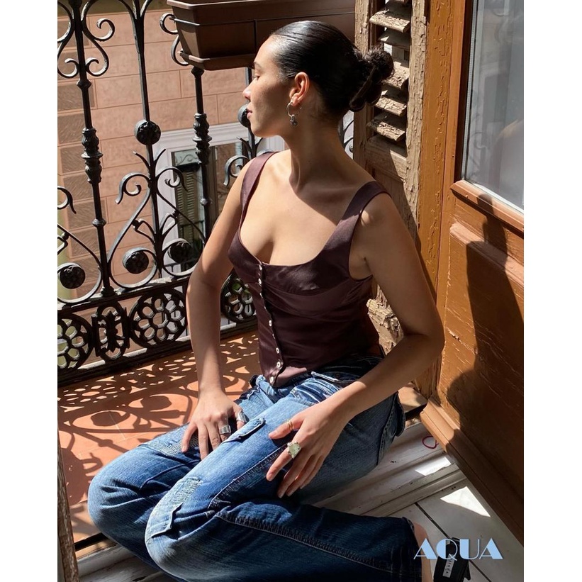Áo Croptop Sát Nách Màu Trơn Thời Trang Cho Nữ