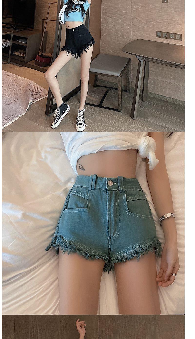 Quần Short Denim Lưng Cao Ống Rộng Phong Cách Hàn Quốc Dành Cho Nữ