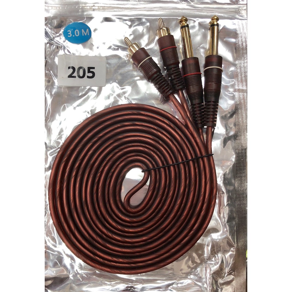 Dây chuyển từ 2 đầu bông sen đực ra 2 đầu 6 ly dài 3 mét (205) dây xịn