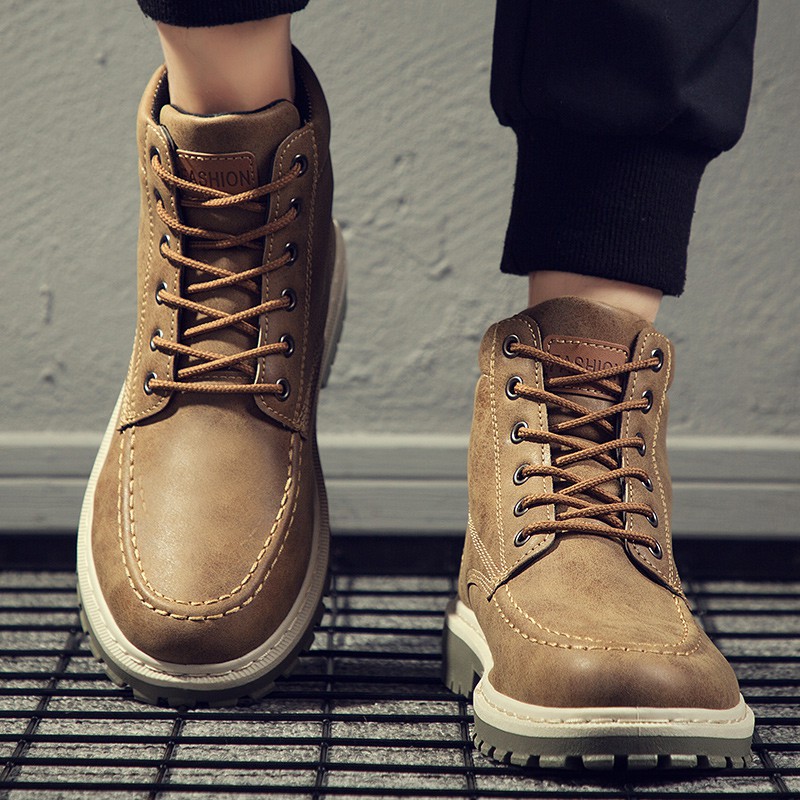 Giày Boots cao cổ nam da bò cao cấp đế khâu chắc trắn cực bền fashion phong cách đường phố Hàn Quốc siêu Hot NB-36 | BigBuy360 - bigbuy360.vn