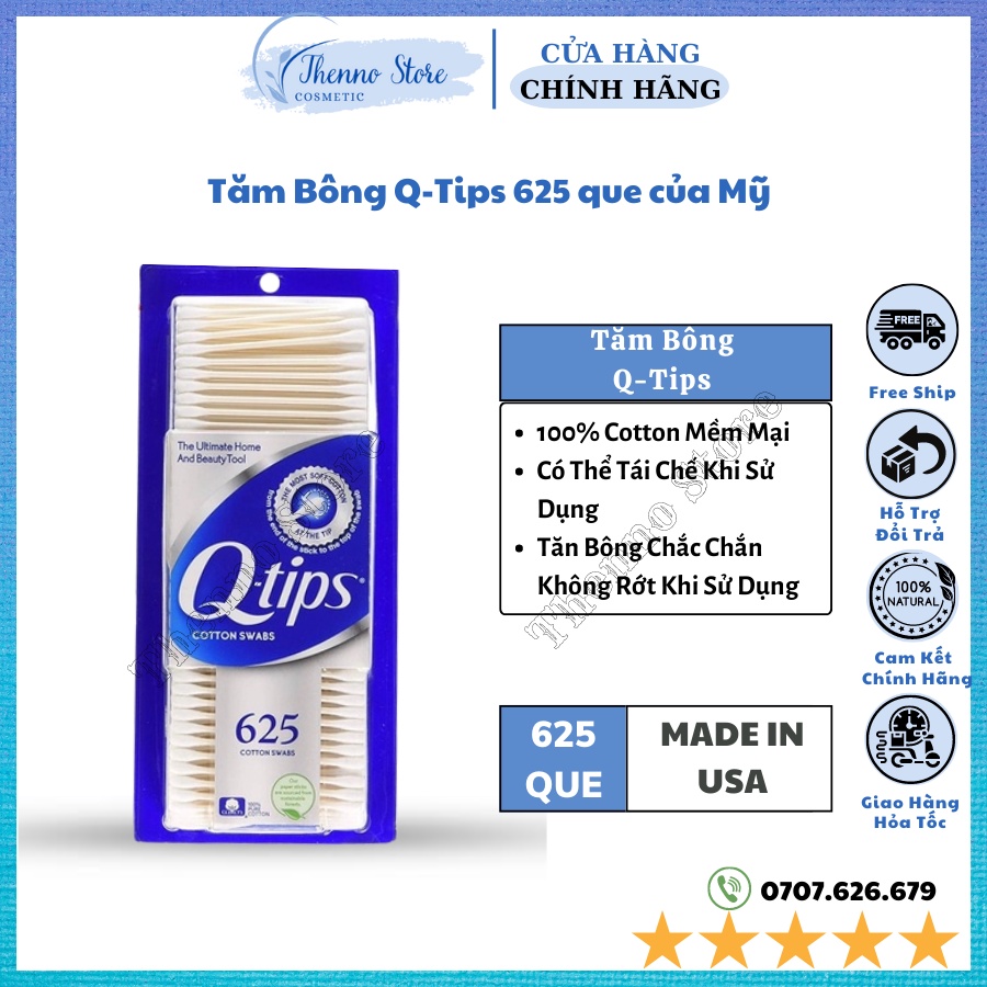 Tăm Bông Q-Tips 625 que của Mỹ