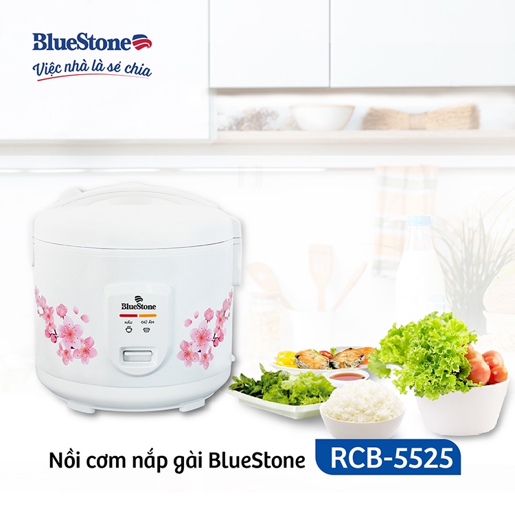 Nồi cơm điện Bluestone RCB-5525 - Công suất 700W, Dung tích 1.8 lít, Bảo hành 24 tháng