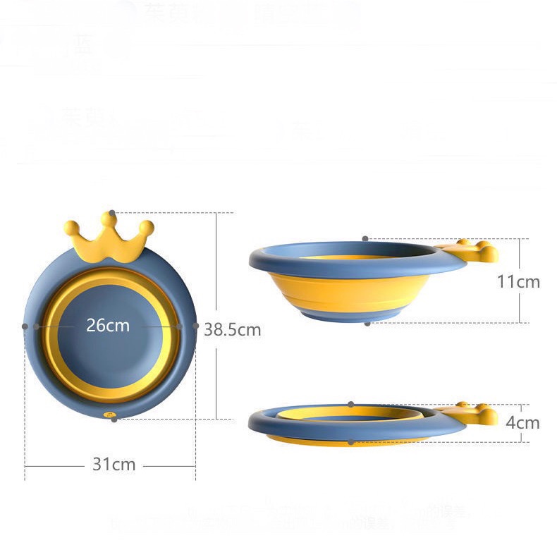 Chậu rửa mặt gấp gọn 31x38 cm hình vương miện thuận tiện sử dụng và mang đi du lịch Bunakids PT07