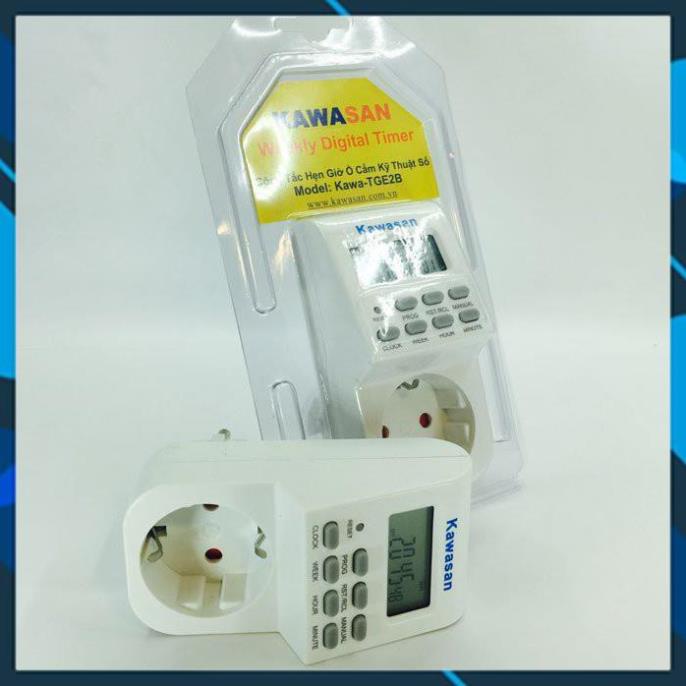 Ổ cắm hẹn giờ KW-TGE2B tự động bật tắt theo nhiều chế độ , giá rẻ bảo hành chính hãng.