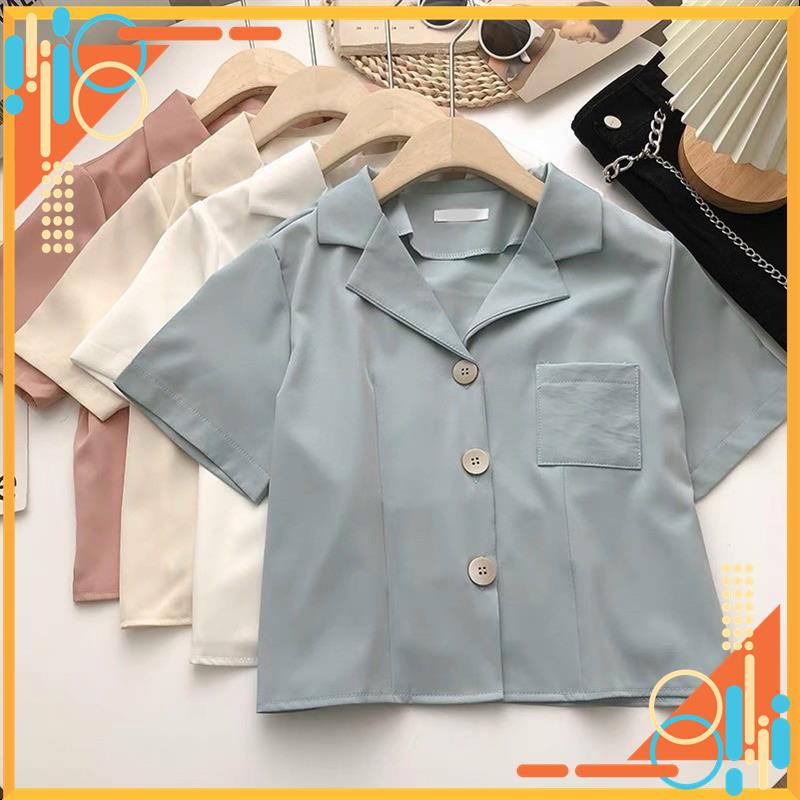 Áo crotop, áo sơ mi crotop, áo sơ mi cổ vest nhiều màu MSP11194 | BigBuy360 - bigbuy360.vn