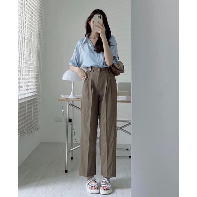 Áo sơ mi lụa cộc tay