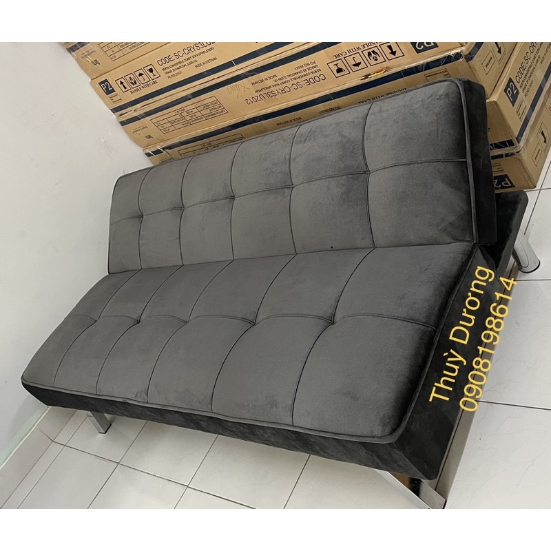 Ghế sofa Giường thông minh vải nhung màu xám đậm - Sofa Bed 1.7m x 96cm