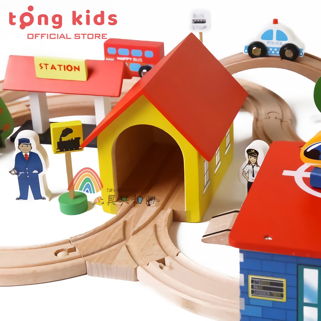 Bộ đồ chơi đường ray xe lửa cao cấp bằng gỗ