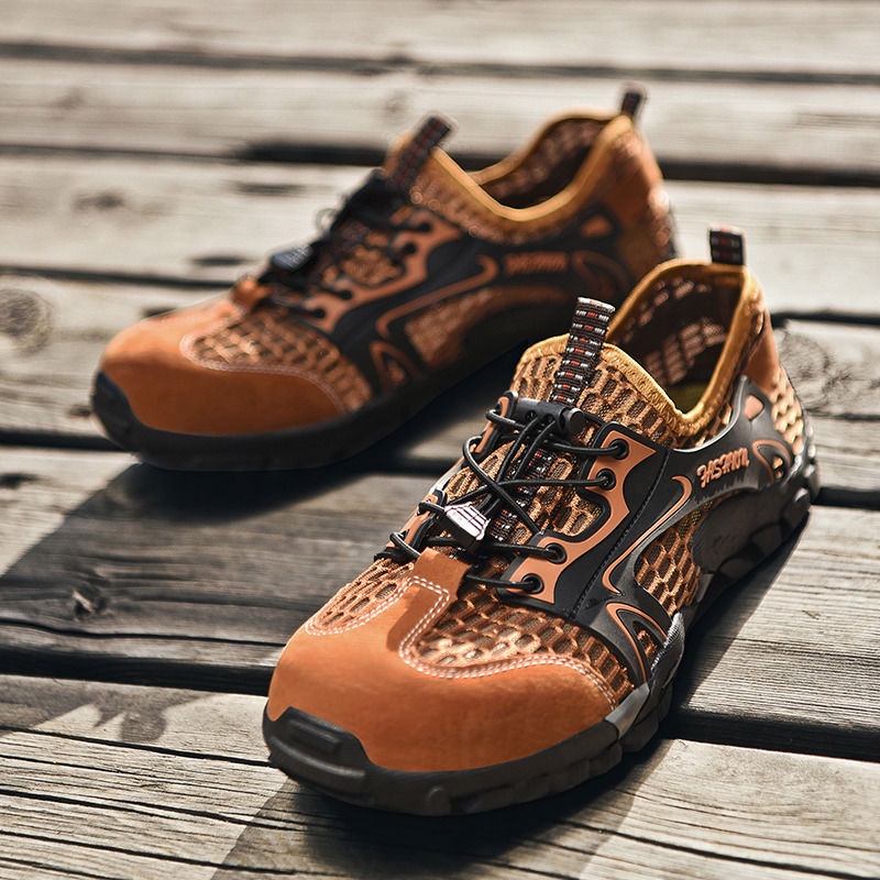 【Hàng Sẵn Sàng】 Giày Lưới Đi Xe Đạp Leo Núi Không Khóa Thoáng Khí Cỡ Lớn Cho Nam