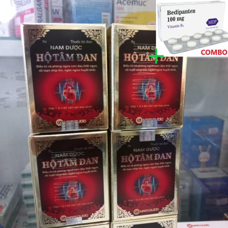 Combo Bedipanten 100mg +  Hộ tâm đan nam dược phòng ngừa cơn đau thắt ngực loạn nhịp tim huyết khối