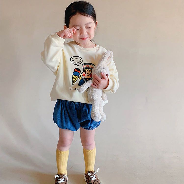 Hàng Mới Về Áo Sweater Cổ Tròn Phong Cách Nhật Bản Thời Trang Xuân Thu 2022 Cho Bé Gái