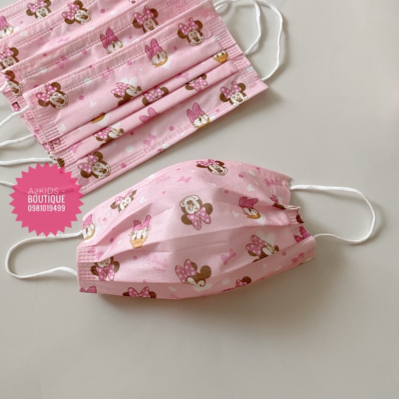 Khẩu Trang Cao Cấp 4 Lớp Garcotex Hoạ Tiết Minnie & Daisy Dễ Thương