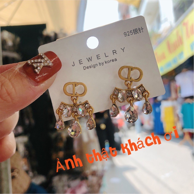Hoa tai đính đá sang chảnh đẹp mã CD-333