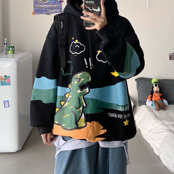 Áo Hoodies Có Nón Dài Tay In Hình Khủng Long Đáng Yêu | BigBuy360 - bigbuy360.vn