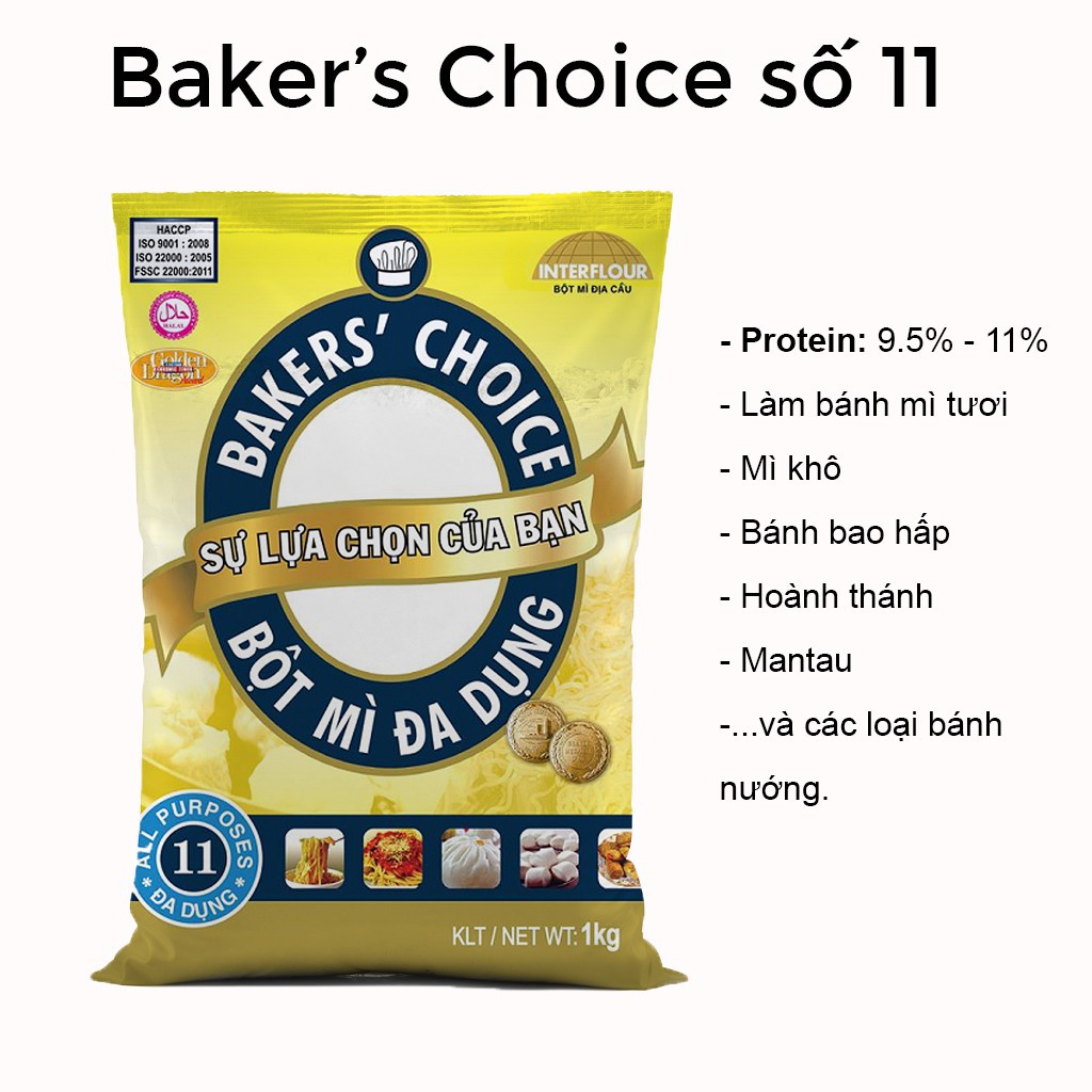 [1KG] Bột mì Baker's Choice số 8/ số 11/ số 13