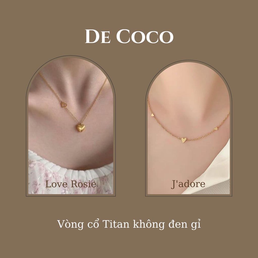 Dây chuyền, vòng cổ titan hình trái tim Love Rosie decoco.accessories