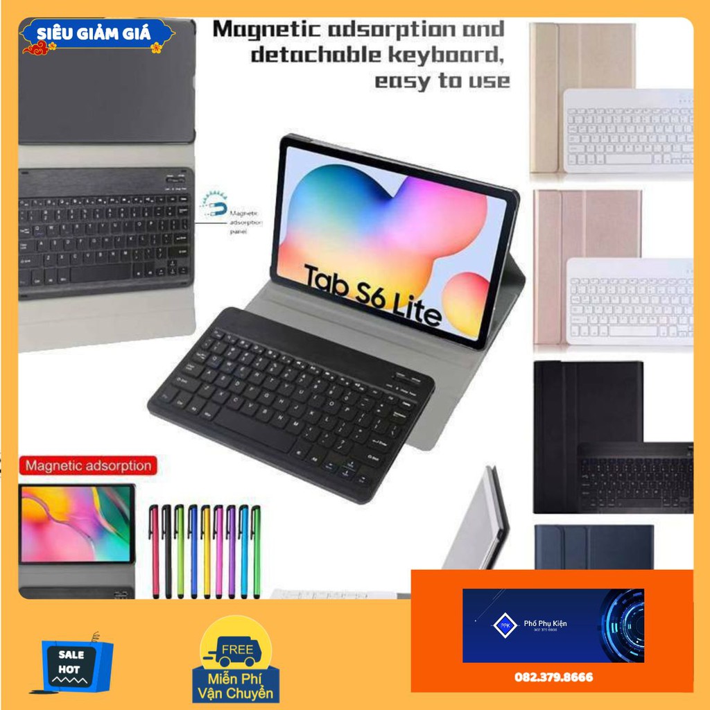 Bao da bàn phím Galaxy Tab S6 lite SM-P610/P615 - Tab S6 T860/T865 - S7 T870 T875 - S8 T Kết nối Bluetooth