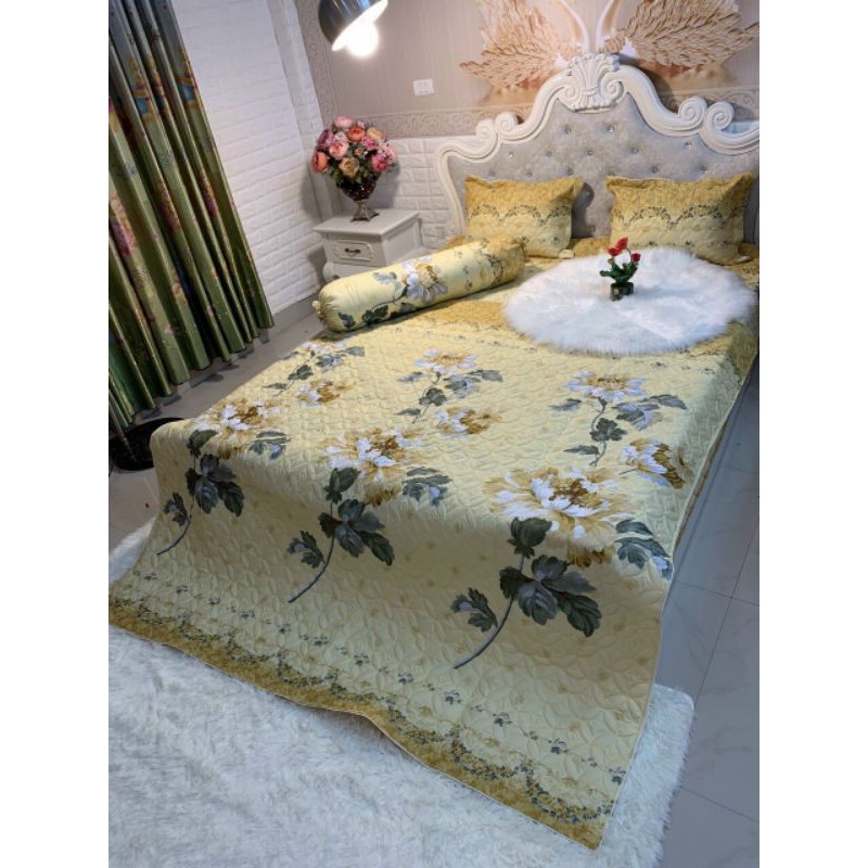 2m×2m2 ⛔Ga trần bông, ga phủ giường,bộ ga phủ trần bông 5 món xẻ góc