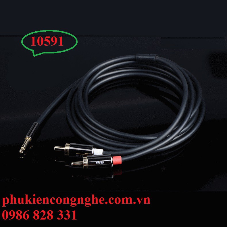Cáp Audio 3.5 ra 2 đầu hoa sen 5m cao cấp Ugreen 10591