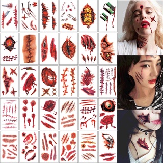 Hình Xăm Dán Vết Thương Giả Hóa Trang Halloween