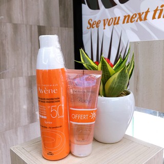 Set xịt chống nắng Avene SPF50 200ml và sữa tắm gel 100ml