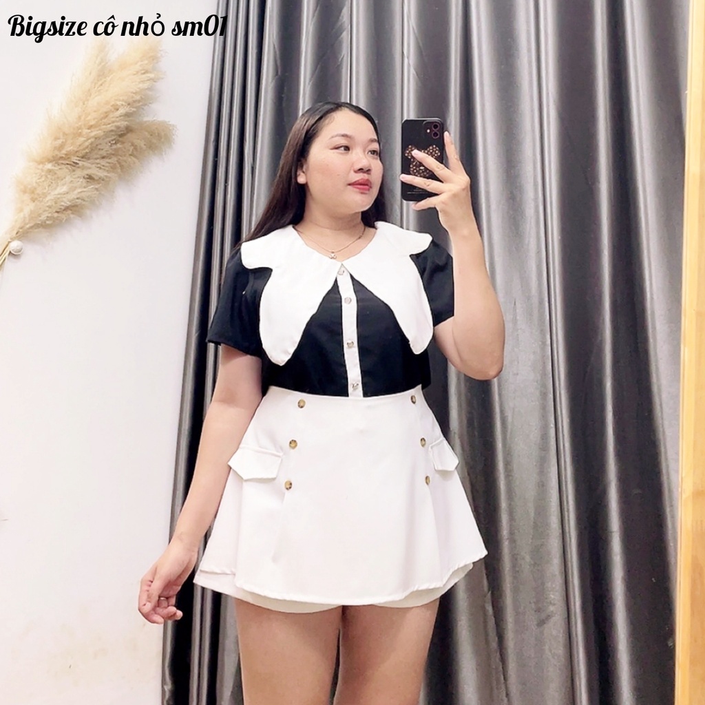 Áo Sơ Mi Kiểu Bigsize Công Sở Phom Lửng ,Đi Học ,ĐI Chơi,Đi Làm Dễ Thương MÃ SM01