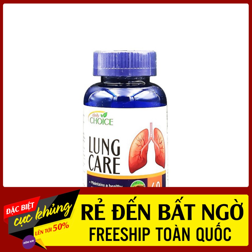 ƯU ĐÃI Thuốc bổ phổi hỗ trợ tăng cường sức khỏe và bảo vệ phổi Daily Choice Lung Care. Hộp 60 viên ƯU ĐÃI