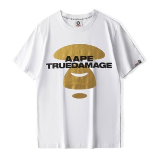 Áo Thun Cotton Ngắn Tay In Chữ Aape Thời Trang Cho Nam Và Nữ