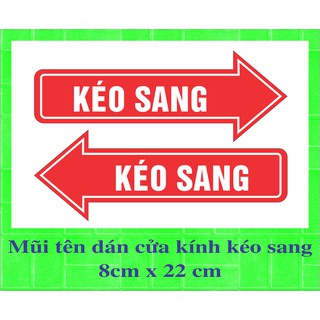 mũi tên dán cửa kính