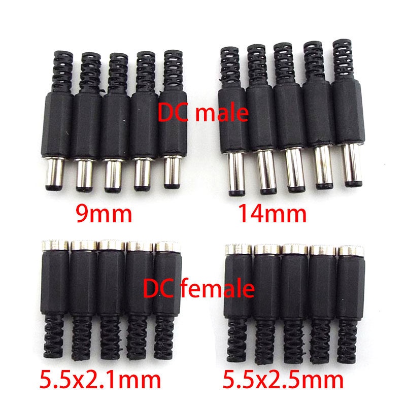 Set 5 Đầu Nối Phích Cắm 5525 DC Female Jack 5.5x2.5mm Male