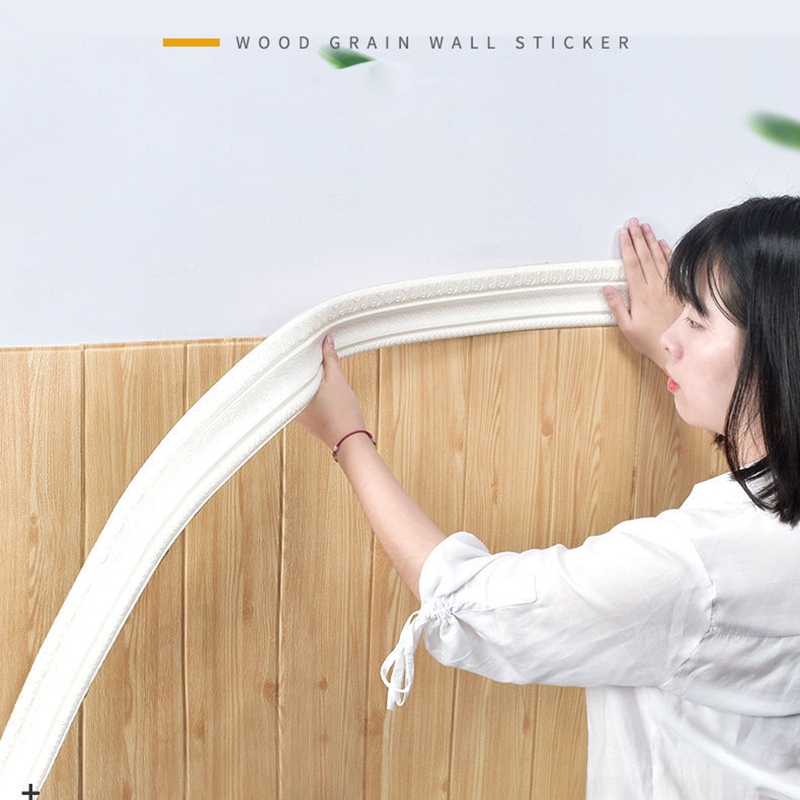2.3m * 10cm Xốp dán tường Dán tường 3D Hình nền Đường viền tự dính Chống thấm Đường cắt Xốp cạnh Xốp dán tường Xốp dán tường Giấy trang trí
