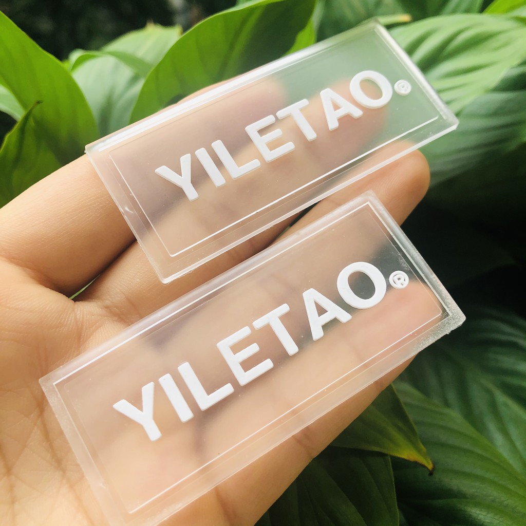 Nhãn mác nhựa trong để may quần áo - Mác may balo túi xách giày dép in ấn logo theo yêu cầu.