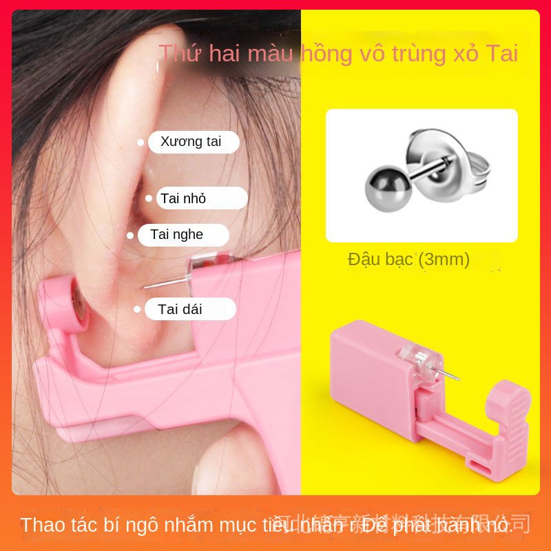 Dụng Cụ Xỏ Lỗ Tai Hình Vương Miện Đính Đá Zircon Dùng Một Lần