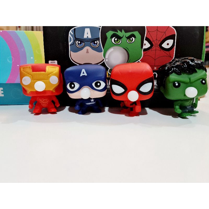 BỘ 4 SIÊU ANH HÙNG  DẠNG MOCHI THÚ THỔI BONG BÓNG, THÚ BÓP GIẢM STRESS