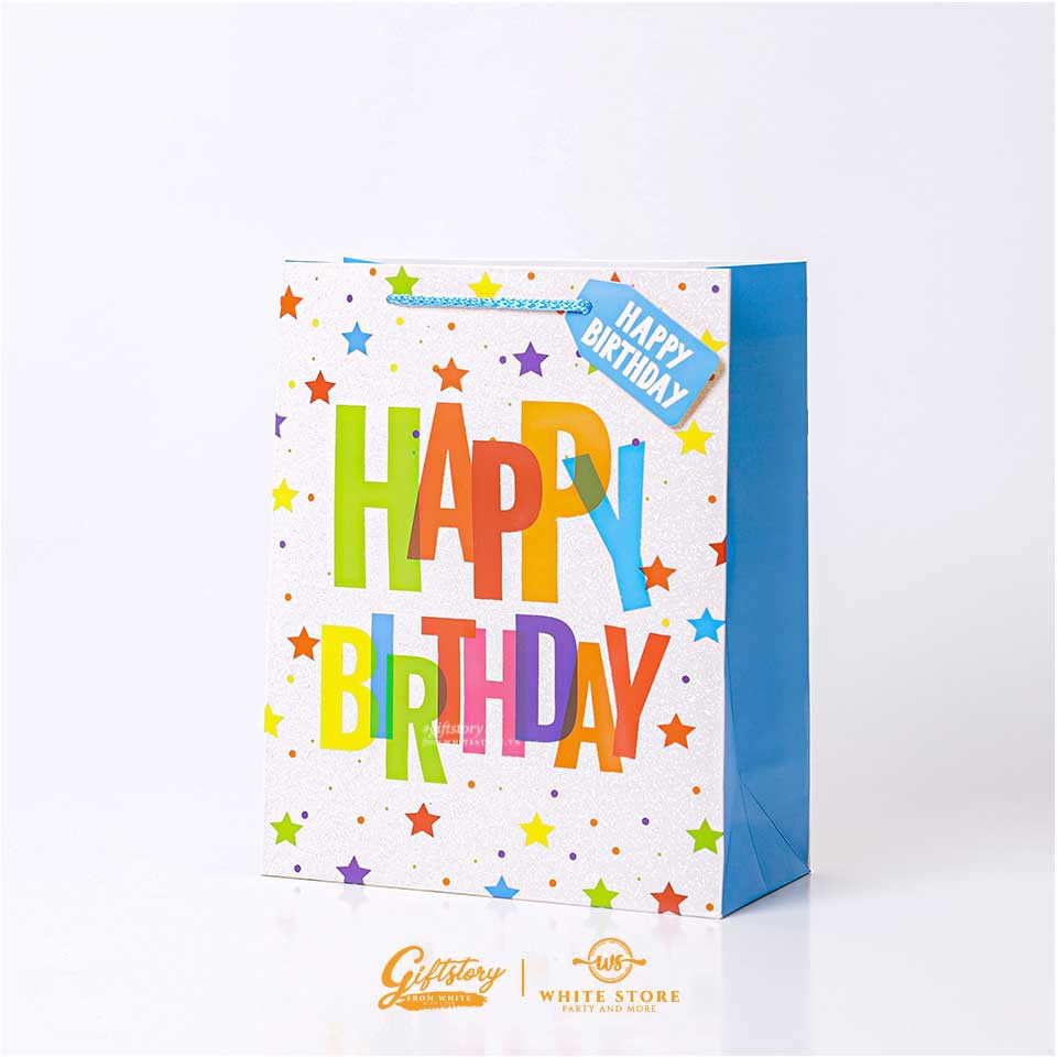 Túi Giấy Nhũ Kim Tuyến Cao Cấp HAPPY BIRTHDAY - Đựng quà tặng sang chảnh chất lượng cao cấp chỉ có tại WhiteStore.vn | BigBuy360 - bigbuy360.vn