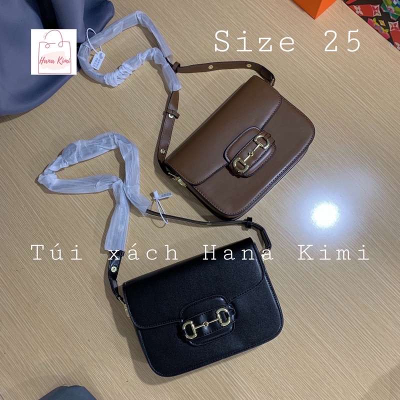 ( SALE VỠ HỘP) Túi đeo chéo nữ, Túi kẹp nách HANA KIMI HORSEBIT 1955 size 20/ size 25