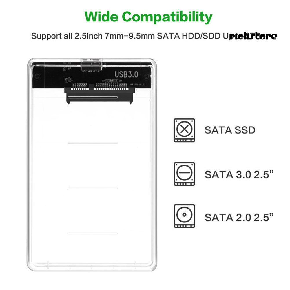 Hộp Đựng Ổ Cứng Trong Suốt 2.5 Inch Sata Sang Usb3.0 | BigBuy360 - bigbuy360.vn