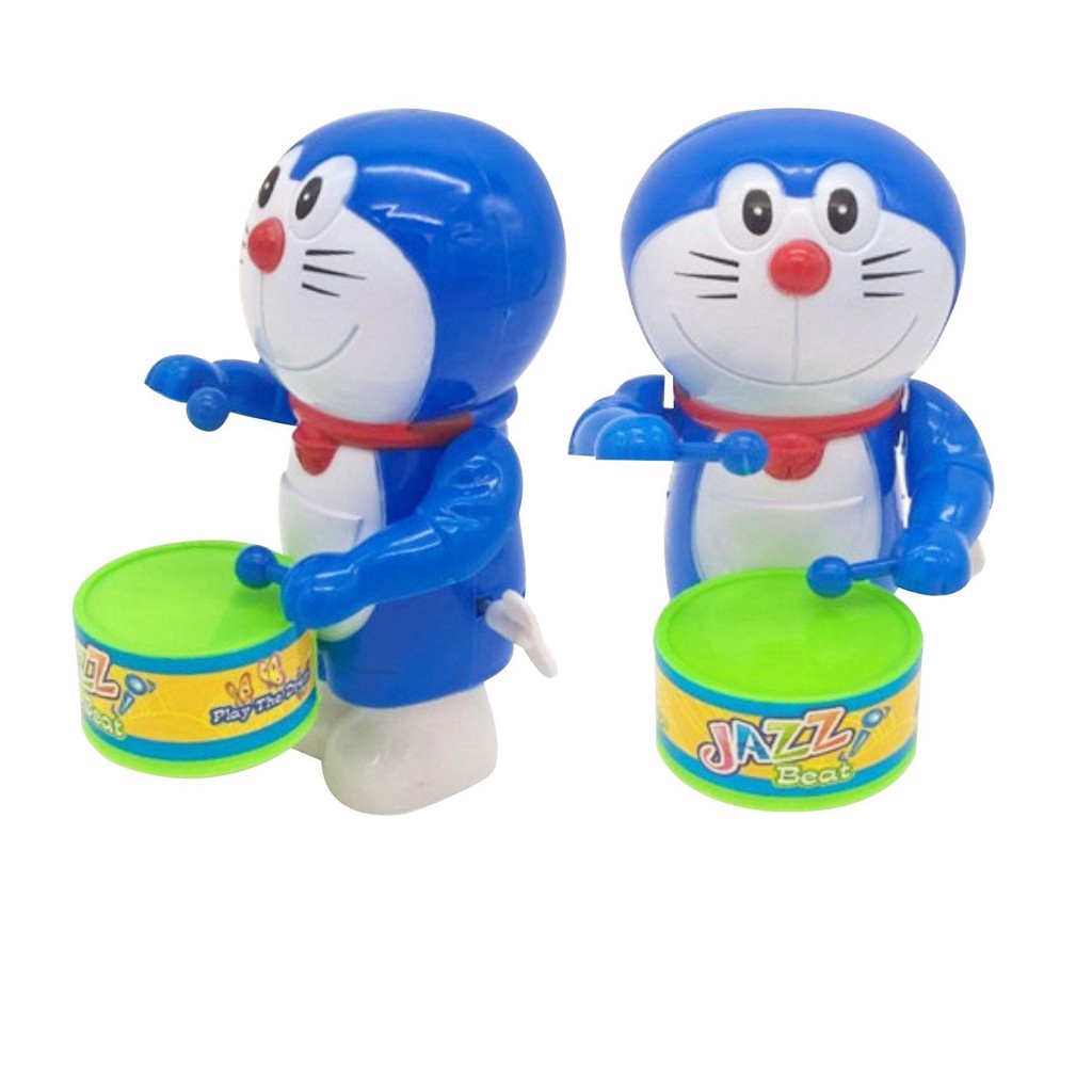 Đồ chơi Doraemon đánh trống mini vặn cót bằng nhựa dể thương