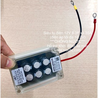 Hộp Siêu tụ điện CHỐNG NƯỚC 12V (tối đa 16.2V) 8.3F xả 35A