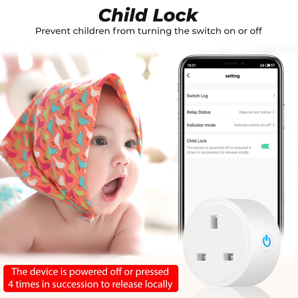 Ổ Cắm Wifi Thông Minh SMATRUL Tuya Zigbee 16A Phích Cắm UK Hỗ Trợ Điều Khiển Qua Ứng Dụng