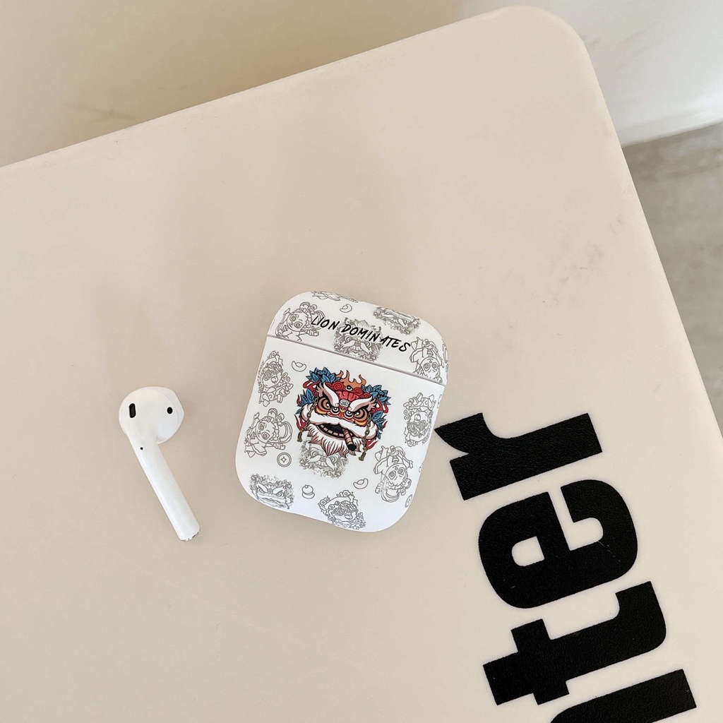Vỏ Bảo Vệ Hộp Sạc Tai Nghe Airpods 3 Pro AirPods3 Họa Tiết Đầu Sư Tử Nhảy Kiểu Trung Hoa 2021 Dễ Thương Ốp
