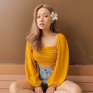 Áo kiểu rút dây 2 bên cực xinh