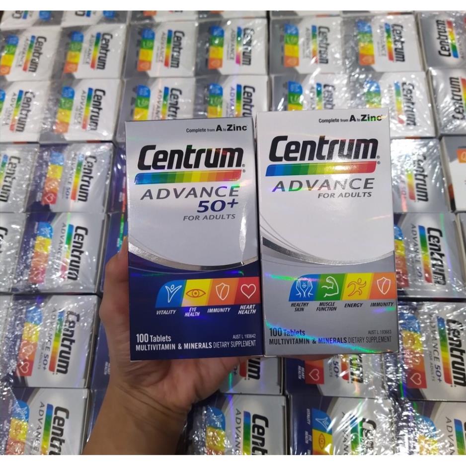 Vitamin tổng hợp Centrum Advance For Adults VÀ Adults 50+ dành cho người lớn 100 viên