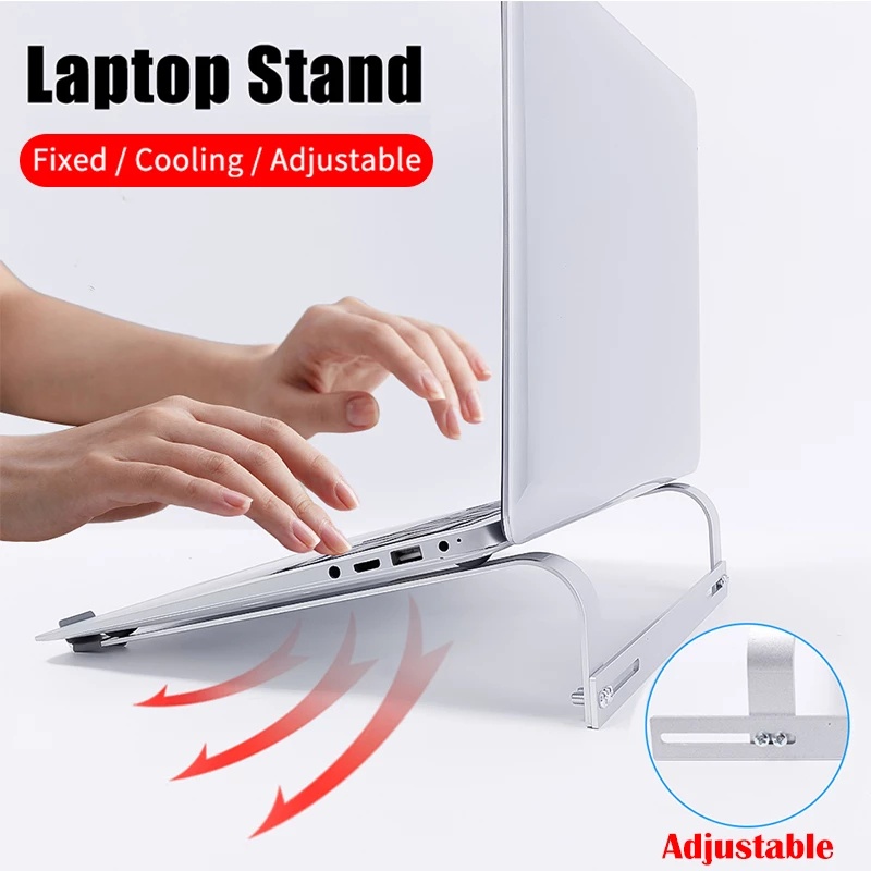 1 Bộ Giá Đỡ Laptop Bằng Nhôm Chống Trượt Nhỏ Gọn Có Thể Điều Chỉnh