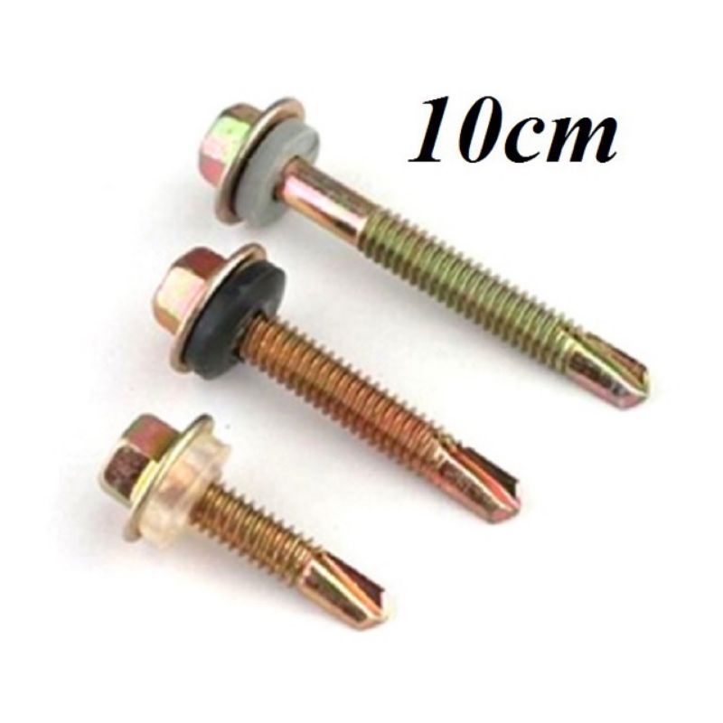 100gram Vít bắn tôn đầu lục giác có cao su chống dột tốt đủ kích thước từ vít 3cm đến vít 15cm