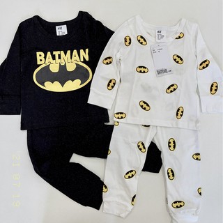 Bộ dài tay cho bé trai - Set 2 bộ dài tay Batman HM chất cotton cho bé trai size 1-6t