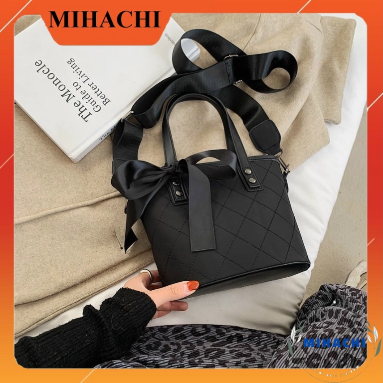Túi Xách Đeo Chéo Công Sở Cao Cấp Nữ Thời Trang Đi Làm Dạo Phố Đi Chơi Du Lịch Kèm Nơ Vải Đẹp - TDC117